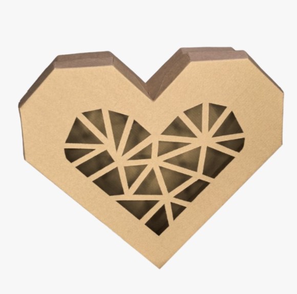 CAJA CORAZON GDE KFT VENTANA (PAQ DE 10 PZAS)